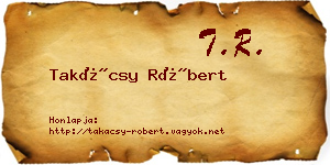 Takácsy Róbert névjegykártya